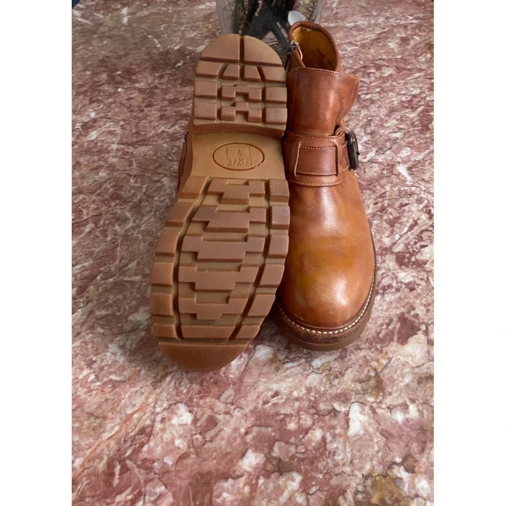 Frye Vintage Men's Brown Leather Side Zip Ankle Boots Size 10.5 D EUC! $375